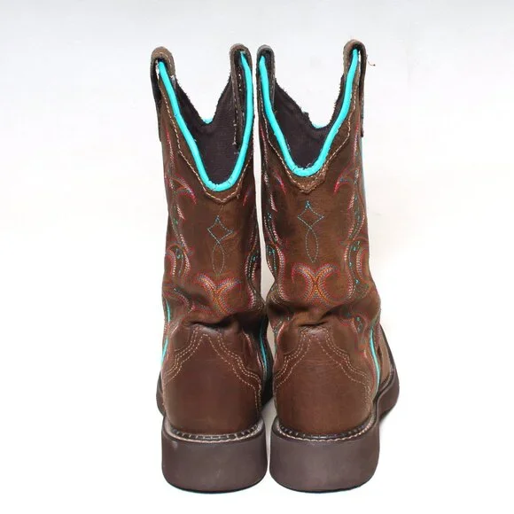 Womans Justin Gypsy Boots Size 9 B Brown Leather Cowgirl Western Boot - Picture 5 of 8